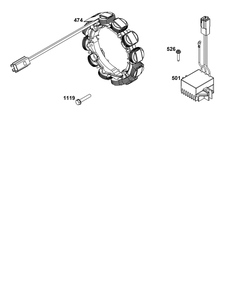 Alternator Group Diagram and Parts List for 10V337-0038-F1 100000 - 19Z999 Briggs and Stratton Engine